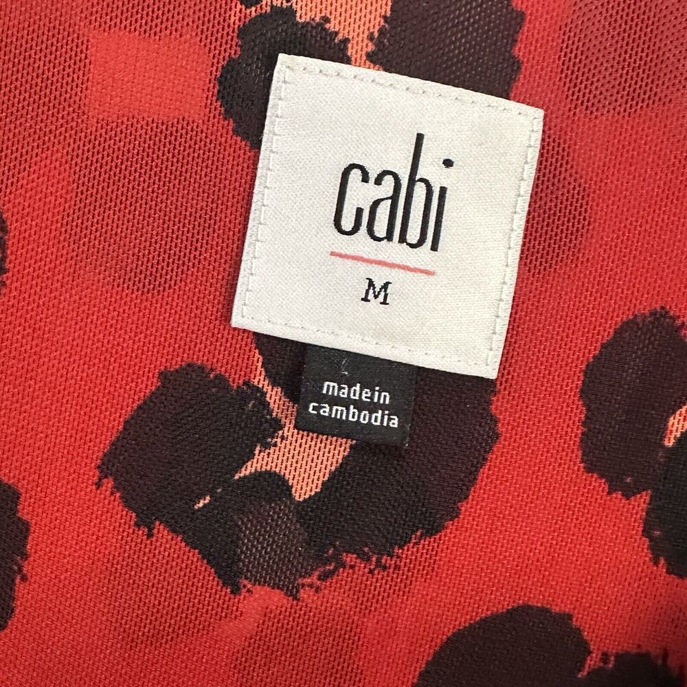 CAbi Red Siren Mesh Long Sleeve Leopard Wrap Dress M Cardigan Duster Trendy 5771 - Picture 4 of 7